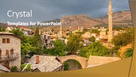 Presentation with bosnia - Presentation consisting of mostar-old-town-cityscape background and a gray colored foreground