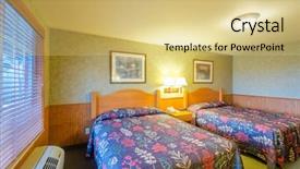  Presentation with bedroom modern - Beautiful slide deck featuring motel - beautiful and modern home backdrop and a yellow colored foreground