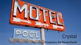 Presentation with blue neon - Slides enhanced with motel sign on historic route background and a teal colored foreground