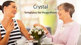  Presentation with granddaughter walking senior - Beautiful theme featuring wedding theme holding hands newlyweds backdrop and a gray colored foreground