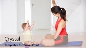  Presentation with mother baby - Slide deck consisting of mother and baby doing yoga background and a lemonade colored foreground