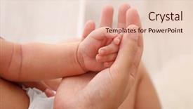  Presentation with neonatal nurse baby hand mother - Beautiful PPT layouts featuring mother and baby hands close backdrop and a lemonade colored foreground