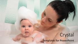  Presentation with mother baby clipart - Cool new slides with mother and baby in bathroom backdrop and a coral colored foreground