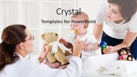  Presentation with mother baby - Theme enhanced with mother and baby in pediatrician background and a lemonade colored foreground