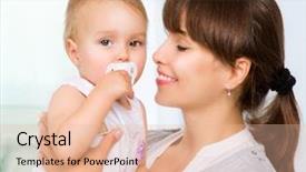  Presentation with happy baby - PPT layouts featuring mother and baby kissing background and a lemonade colored foreground