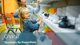  Presentation with baby shoes - Audience pleasing theme consisting of mother-and-baby-looking backdrop and a ocean colored foreground