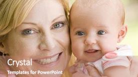  Presentation with mother baby - Amazing PPT layouts having mother and baby outdoors smiling backdrop and a coral colored foreground