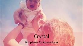  Presentation with mother baby - Presentation theme having mother and baby outside - instagram effect background and a coral colored foreground