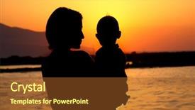  Presentation with mother baby - Audience pleasing theme consisting of mother and baby silhouette backdrop and a tawny brown colored foreground
