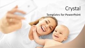  Presentation with mother baby animation - Slides enhanced with mother and baby taking selfie background and a white colored foreground