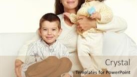  Presentation with mother child - Colorful presentation theme enhanced with mother-and-child-family-portrait backdrop and a  colored foreground