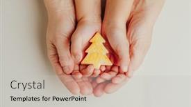  Presentation with child tree - Audience pleasing slide set consisting of mother-and-child-holding backdrop and a light gray colored foreground