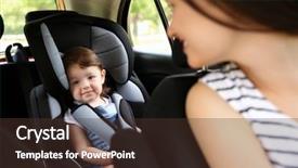  Presentation with child safety - Presentation with mother and child in car background and a tawny brown colored foreground