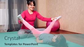  Presentation with child health care - PPT theme enhanced with mother-and-child-playing-sports background and a light blue colored foreground