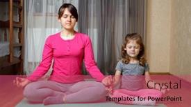  Presentation with child health care - Amazing slide set having mother-and-child-playing-sports backdrop and a red colored foreground