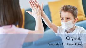  Presentation with isolation - Slides enhanced with mother-and-child-playing-together background and a teal colored foreground