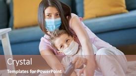  Presentation with isolation - Audience pleasing theme consisting of mother-and-child-playing-together backdrop and a coral colored foreground