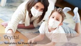  Presentation with isolation - PPT layouts with mother-and-child-playing-together background and a coral colored foreground