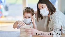  Presentation with isolation - Beautiful slide set featuring mother-and-child-playing-together backdrop and a coral colored foreground