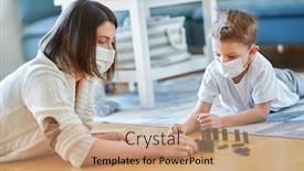  Presentation with mother child - Beautiful slide deck featuring mother-and-child-playing-together backdrop and a coral colored foreground