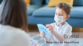  Presentation with mother child - Audience pleasing slide set consisting of mother-and-child-playing-together backdrop and a light blue colored foreground