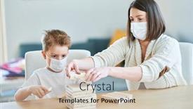  Presentation with mother child - Cool new PPT theme with mother-and-child-playing-together backdrop and a soft green colored foreground