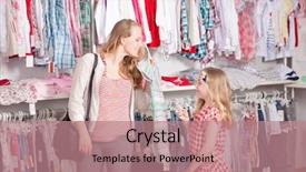  Presentation with clothes shop - Colorful presentation enhanced with personal shopper - mother and child shopping choosing backdrop and a  colored foreground