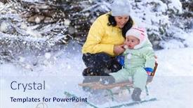  Presentation with mom baby - Colorful theme enhanced with mother-and-child-walks backdrop and a sky blue colored foreground