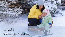  Presentation with mom baby - Audience pleasing presentation theme consisting of mother-and-child-walks backdrop and a light blue colored foreground