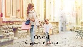  Presentation with city people walking - Slides featuring sale consumerism and people concept background and a soft green colored foreground