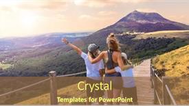  Presentation with panoramic - Slides having mother-and-children-looking background and a tawny brown colored foreground