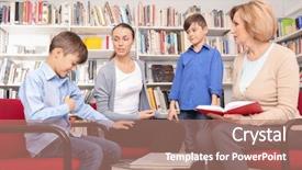  Presentation with school family - Audience pleasing slides consisting of mother and children on meeting backdrop and a coral colored foreground