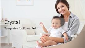  Presentation with mother baby animation - Cool new presentation theme with mother and cute baby sitting backdrop and a light gray colored foreground