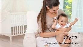  Presentation with mother and baby - Beautiful theme featuring mother and cute baby sitting backdrop and a coral colored foreground