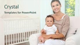  Presentation with baby sitting - Colorful slide deck enhanced with mother and cute baby sitting backdrop and a  colored foreground