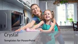  Presentation with hvac air duct cleaning presentations - Theme consisting of mother and daughter are cleaning background and a light gray colored foreground