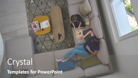  Presentation with memory game - PPT theme with mother-and-daughter-at-home background and a gray colored foreground