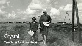  Presentation with daughter - PPT layouts having mother and daughter circa 1960 background and a gray colored foreground