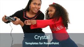  Presentation with controller - Amazing slide set having mother and daughter fighting over game controller backdrop and a tawny brown colored foreground