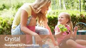  Presentation with rain water harvesting system - Audience pleasing slide set consisting of self help - mother and daughter harvesting radish backdrop and a coral colored foreground