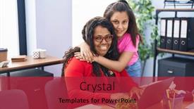  Presentation with working mother - PPT layouts having mother-and-daughter-hugging-each background and a red colored foreground