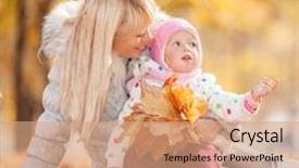  Presentation with fall foliage - Audience pleasing slides consisting of mother and daughter in autumn park beauty nature scene with colorful foliage background yellow trees and leaves at fall season autumn outdoor lifestyle happy smiling family relax on fall leaves backdrop and a coral colored foreground