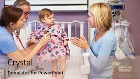  Presentation with pediatric hospital - Presentation theme with mother and daughter in pediatric background and a soft green colored foreground