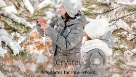  Presentation with child tree - Presentation design enhanced with mother-and-daughter-in-winter background and a  colored foreground