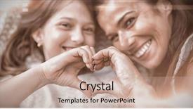  Presentation with shape heart - Amazing theme having mother and daughter making heart backdrop and a soft green colored foreground