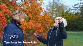  Presentation with children playing - Theme with mother-and-daughter-playing background and a ocean colored foreground