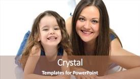  Presentation with mother and doula during labor - Audience pleasing presentation theme consisting of mother and daughter portrait of little girl with her mother over white background backdrop and a tawny brown colored foreground