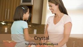  Presentation with oat meal - Audience pleasing presentation consisting of mother and daughter preparing meal backdrop and a  colored foreground