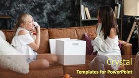  Presentation with anniversary - Slide deck with mother-and-daughter-relationship-concept background and a tawny brown colored foreground