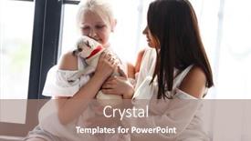  Presentation with anniversary - PPT theme enhanced with mother-and-daughter-relationship-concept background and a coral colored foreground